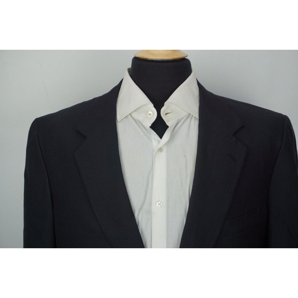 Brioni NM Traiano Navy Blue Wool Sport Coat Blazer Gold Button Sz 40L - Picture 2 of 9